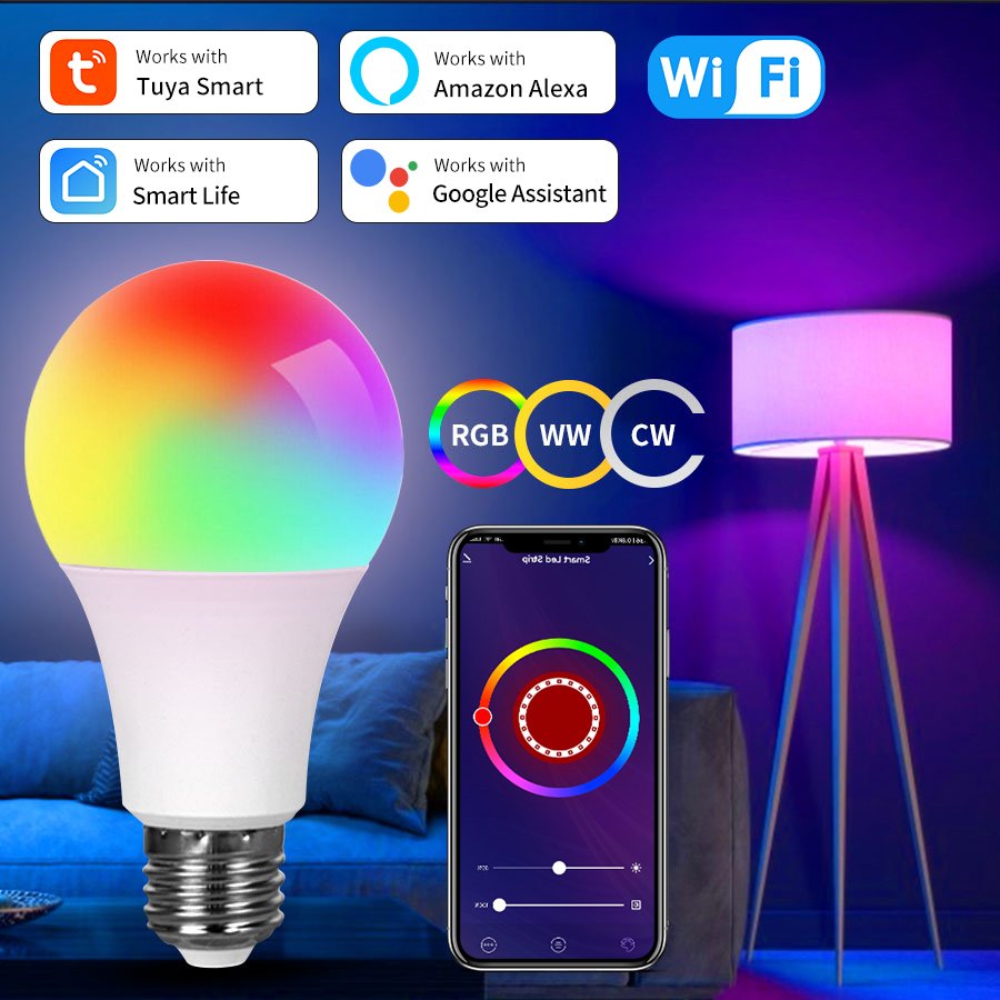 

Aamasun Светодиодная лампа Wi-Fi E27 10/15/20 Вт