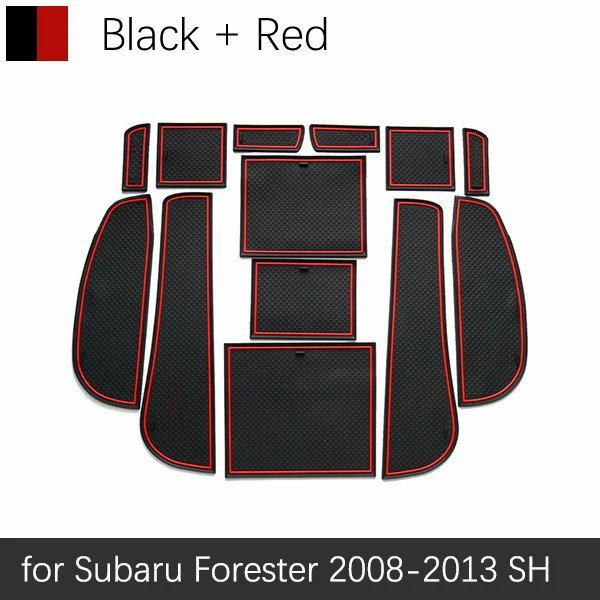 

Противоскользящая резиновая подушка для двери для Subaru Forester SH 2008 ~ 2013 2009 2010 2011 2012, красный коврик с желобом, аксессуары для салона автомобиля