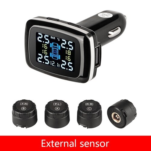 

Jansite автомобильный TPMS система контроля давления в шинах датчики прикуривателя USB порт автоматическая система охранной сигнализации s давление в шинах Возможна