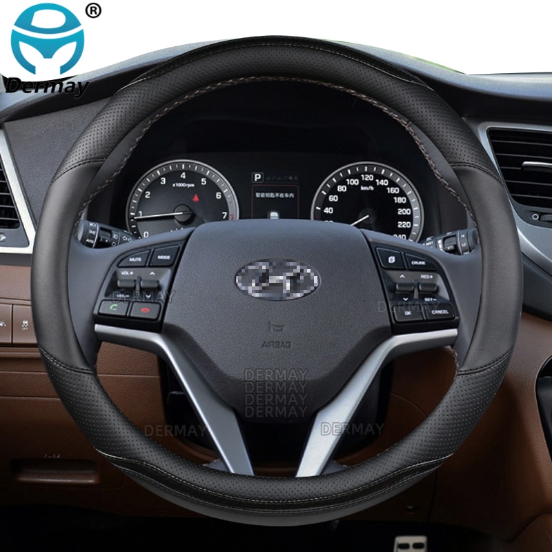 

Для Hyundai Tucson 2004 ~ 2022 NX4 IX35 2016 2017 2019 2021 2022 автомобильный чехол на руль из искусственной кожи из углеродного волокна, автоаксессуары