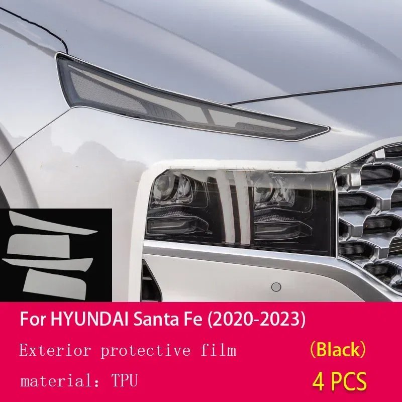 

Для Hyundai Santa Fe 2020-2023 Автомобильная внешняя фара против царапин ТПУ PPF защитная пленка против царапин ремонт пленка аксессуары
