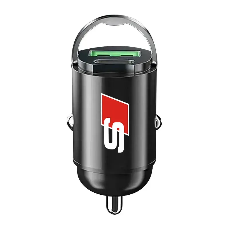 

Car 200W Dual Port Mini USB Charger Ultra Fast Charging Cigarette Lighter Socket for Audi A3 Q5 B9 B7 C6 A4 B8 8P 8V B6 A5 A6 C7