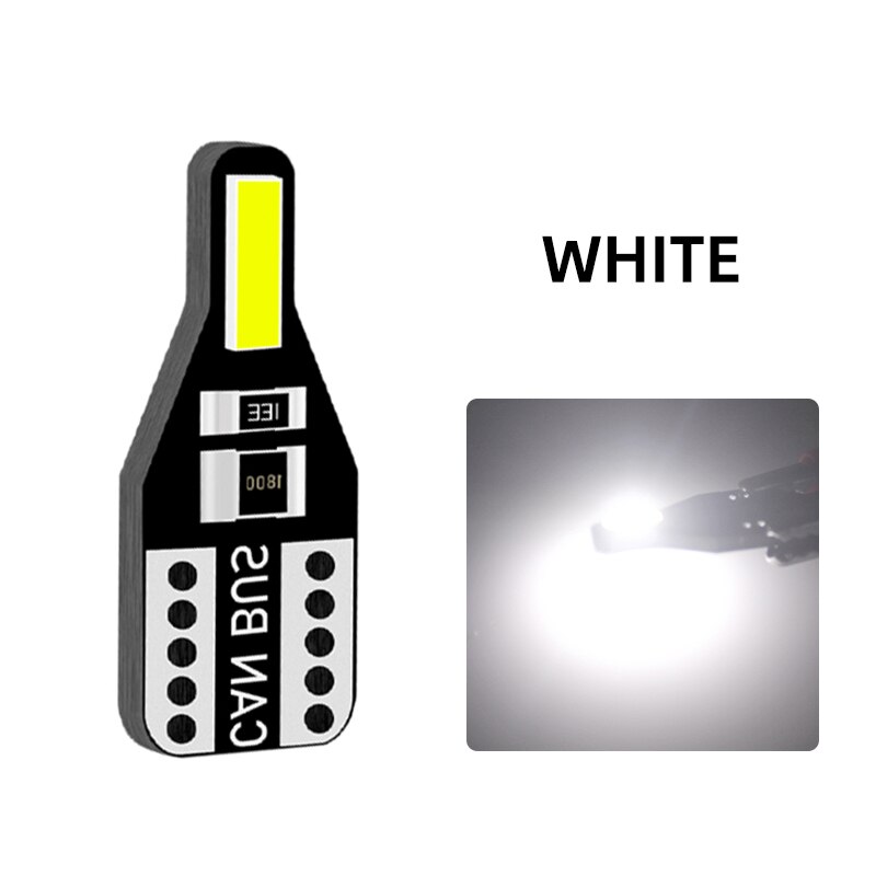 

10 шт., автомобильные лампы T10 W5W с цоколем Canbus 194 168 7020 Cob 2SMD