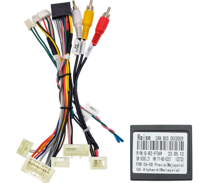 

16-контактный жгут проводов, декодер CANBUS для Toyota Alphard 2002-2008 Previa Estima ACR 50 Tarago 2006-2016 с усилителем