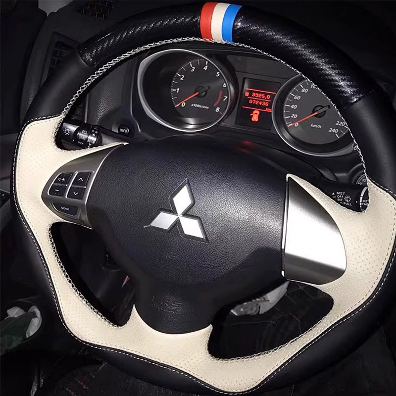 

Для Mitsubishi Lancer X 10 ASX 2007-2015 Outlander Pajero Sport 2006-2013 кожаный чехол на руль из наппа с ручной прошивкой