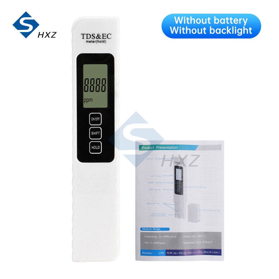 

0-9990ppm PH-тестер TDS/EC/TEMP-метр ЖК-дисплей с подсветкой, тестирование проводимости, нескользящий тестер для обнаружения качества воды в аквариуме