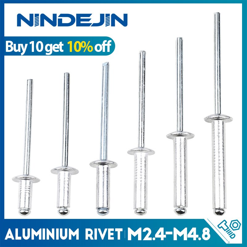 

NINDEJIN Глухие заклепки алюминиевые M2.4 M3.2 M4 M4.8