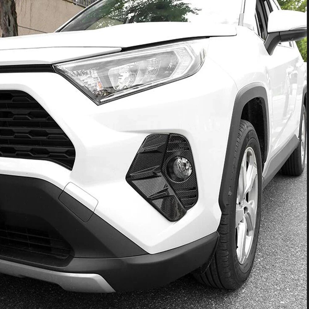 

Для Toyota RAV4 RAV 4 2019-2022 гг., крышка передней противотуманной фары из углеродного волокна, накладка, противотуманная фара, защитная рамка, наклейка для стайлинга автомобиля