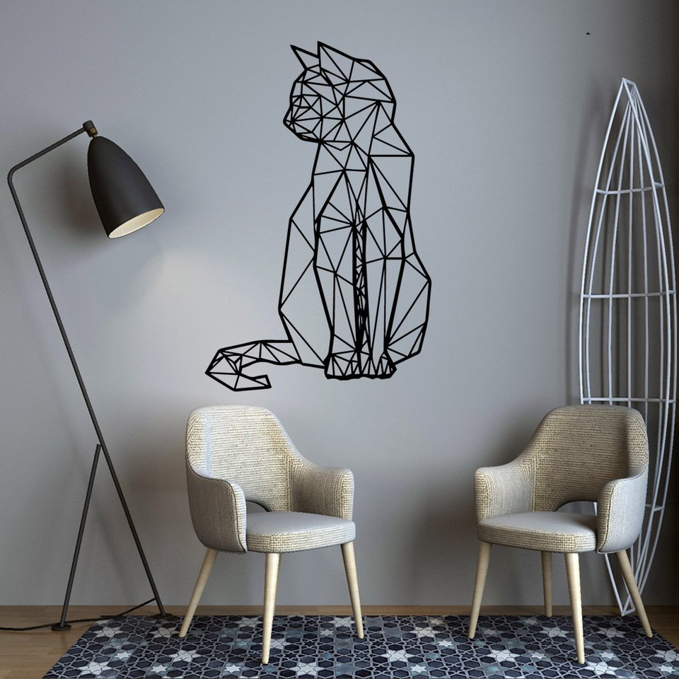 

Виниловая наклейка для стены Cute Cat Geometry