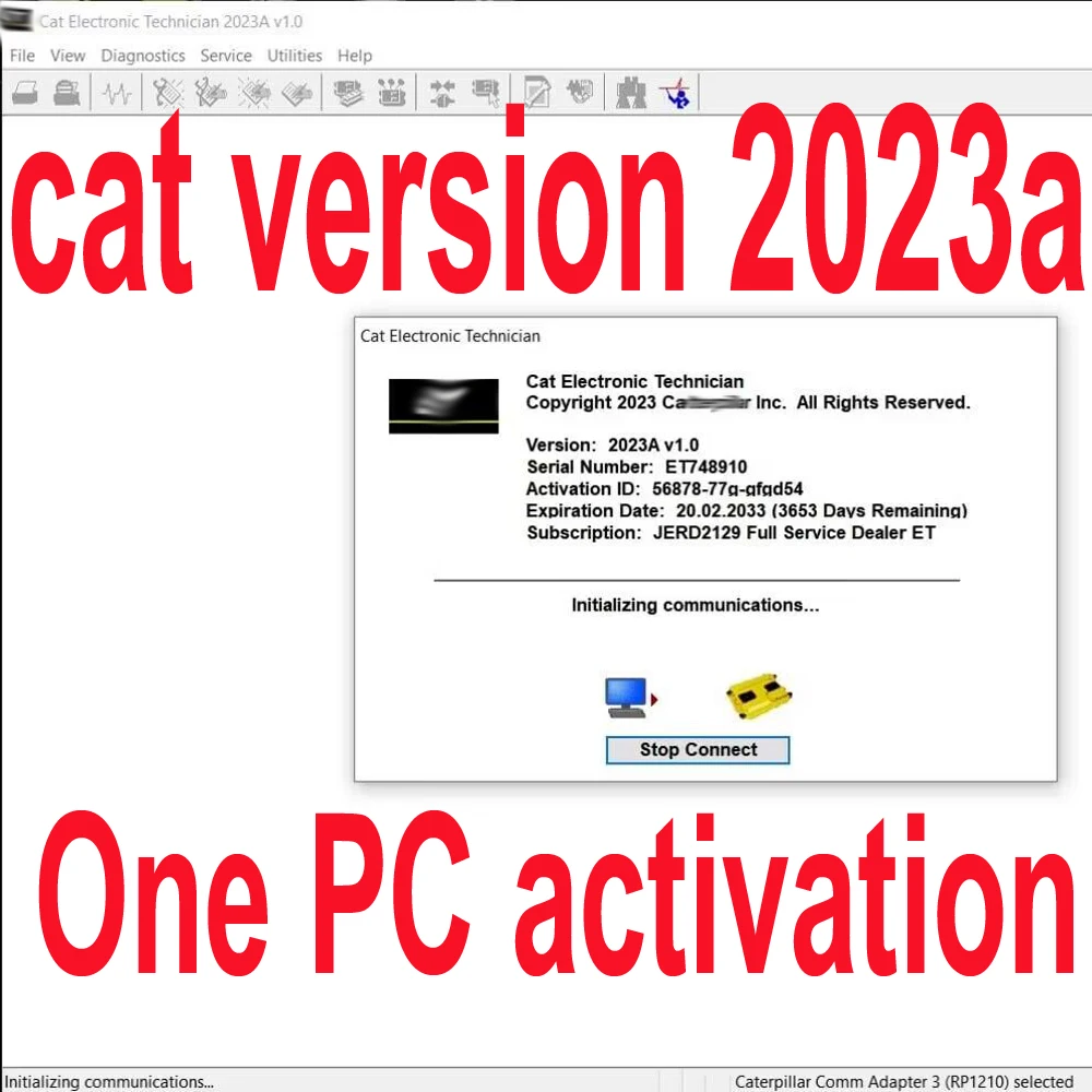 

Оригинальный адаптер Caterpillar CAT ET 4, 2023 А, 478-0235, сверхмощный сканер связи CAT4 с ПК E7450, диагностический инструмент для грузовиков