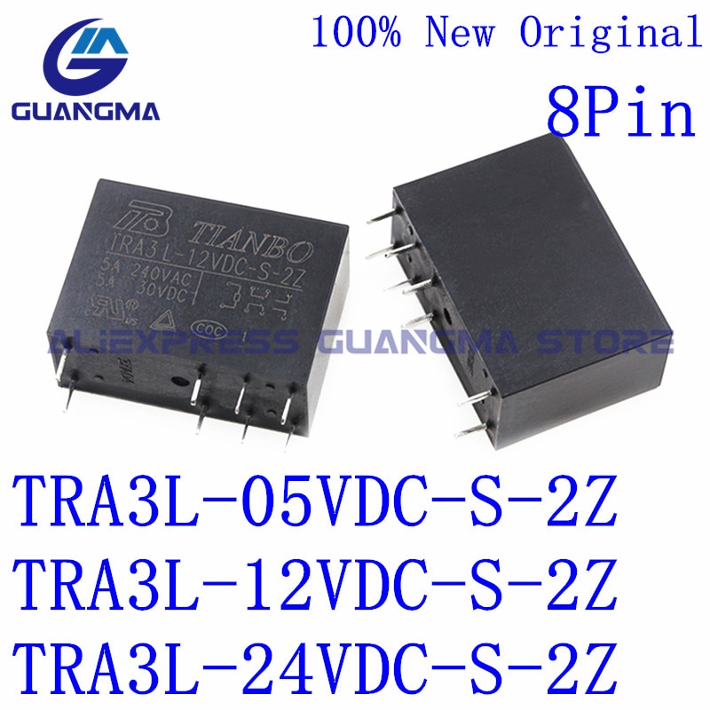 

10 шт., Φ, Φ 8pin 5A TRA3 L 5V 12V 24VDC S 2Z