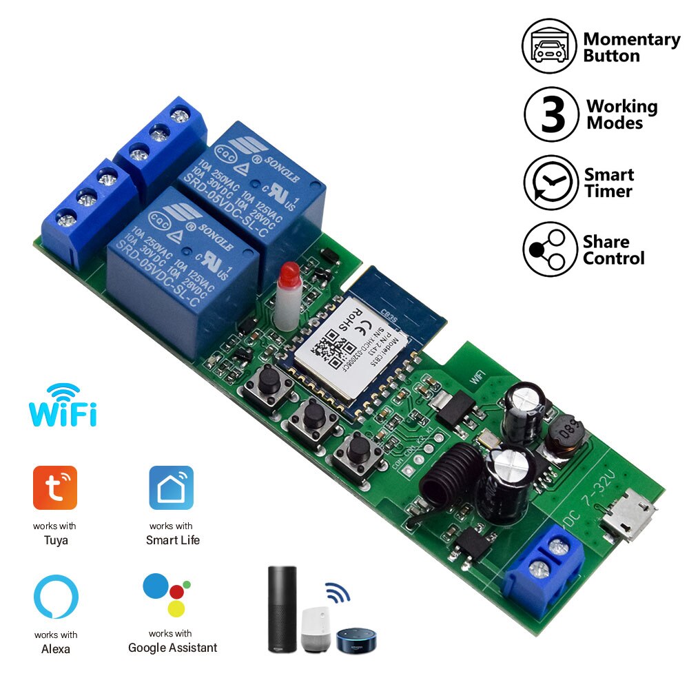 

Беспроводной релейный модуль Scimagic-RC 2 канала Wi-Fi