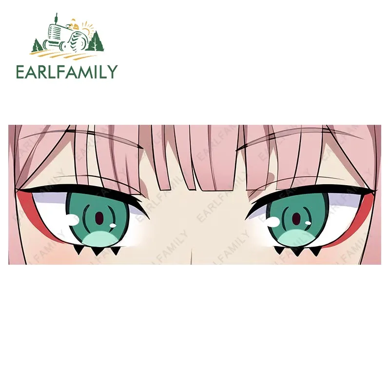 

EARLFAMILY 15 см x 5,6 см аниме Zero two Eyes Slap, автомобильная наклейка, классические наклейки Peek Girl, автомобильные аксессуары