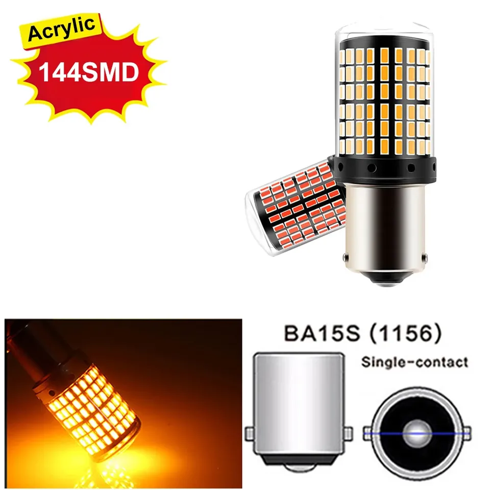 

1156 BA15S P21W BAU15S PY21W 1157 P21/5W W21/5W Светодиодные лампы 144smd светодиодные лампы CanBus для автомобиля, указатель заднего хода, поворотные лампы
