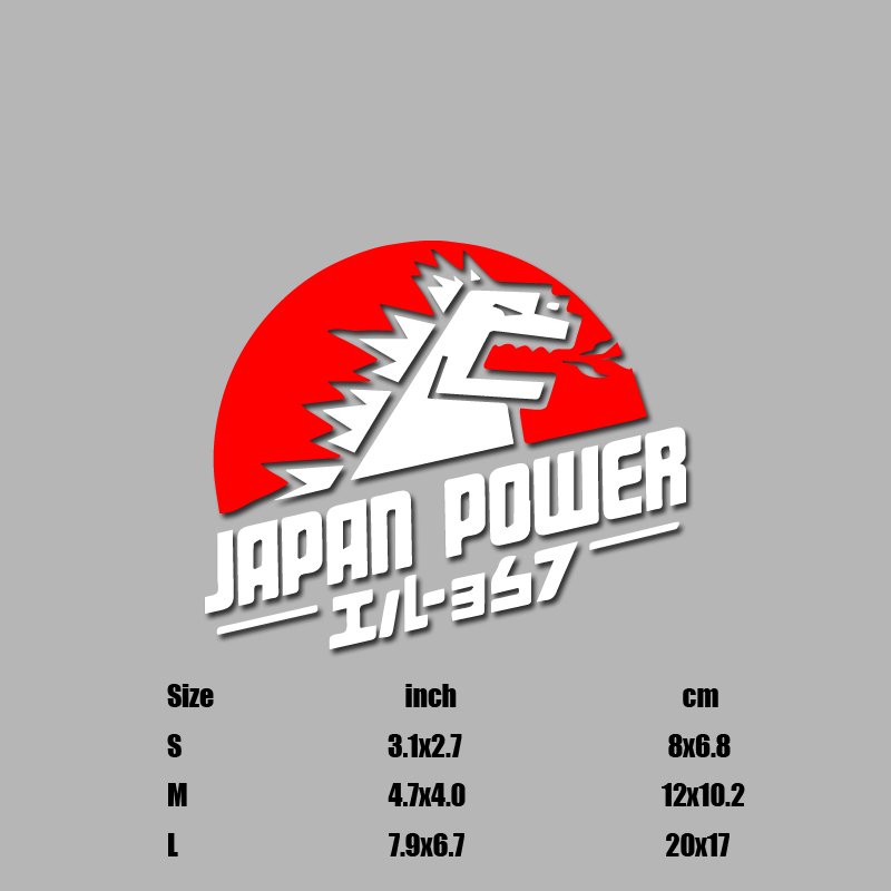 

Японская наклейка POWER японского динозавра Gozila, мультяшная наклейка JDM, высокое качество и прочные автомобильные внешние аксессуары