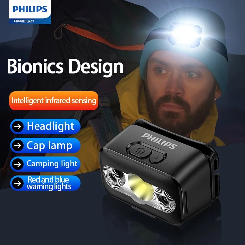 

Philips LED Налобный Фонарь с Датчиком