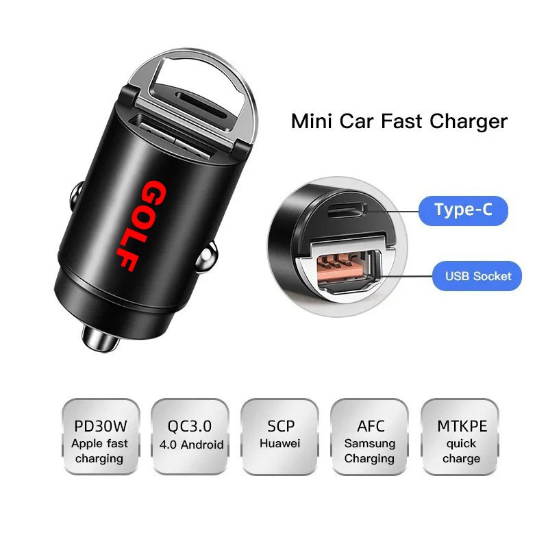 

Автомобильное зарядное устройство USB PD Type C, быстрая зарядка, быстрая зарядка для Volkswagen Golf VW MK4 MK5 MK6 MK7 MK8, автомобильные аксессуары для интерьера
