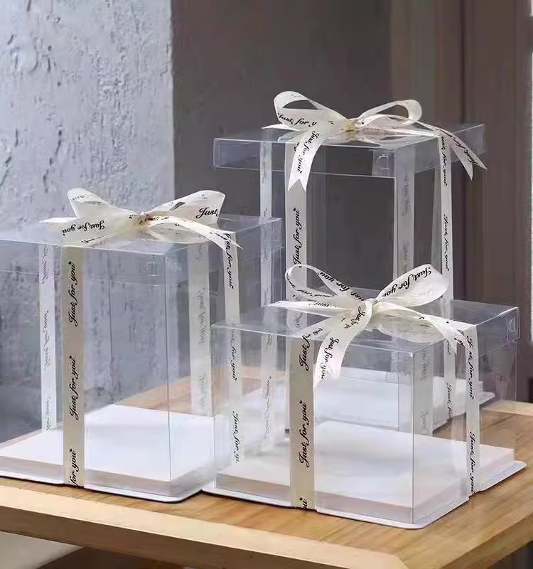 

Прозрачные квадратные коробки для торта 5 шт.