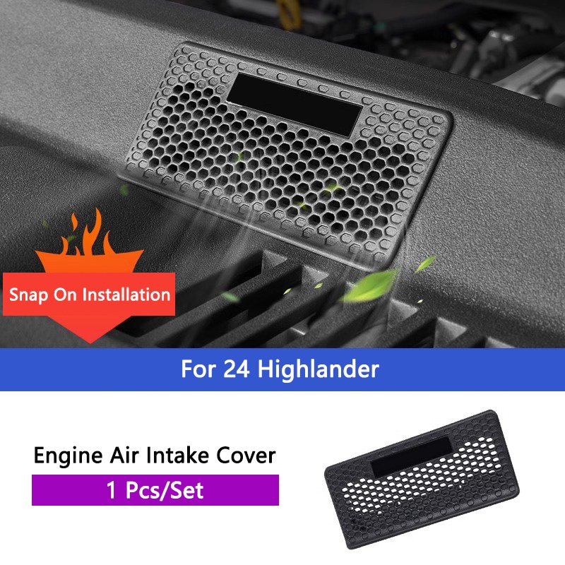 

QHCP Car Engine Air Intake Mask Case Cover Air Outlet Trim Protective Cover For Toyota Highlander Kluger 2024 Auto Accessories