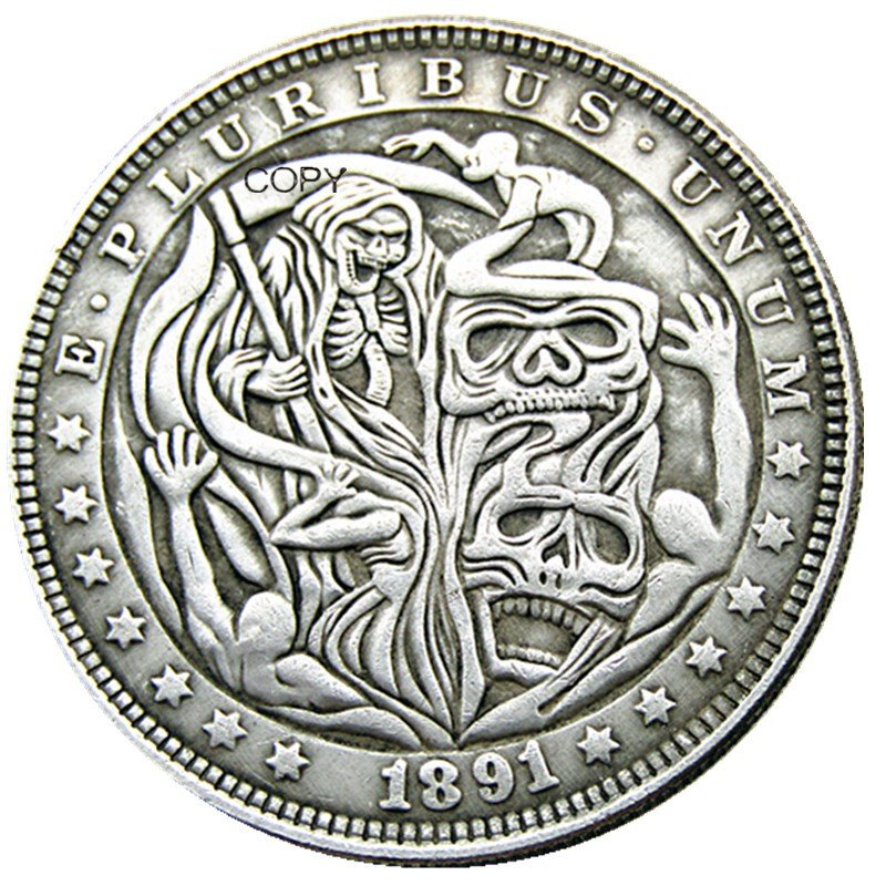

Посеребренные копии монет HB(68) US Hobo 1891 Morgan Dollar