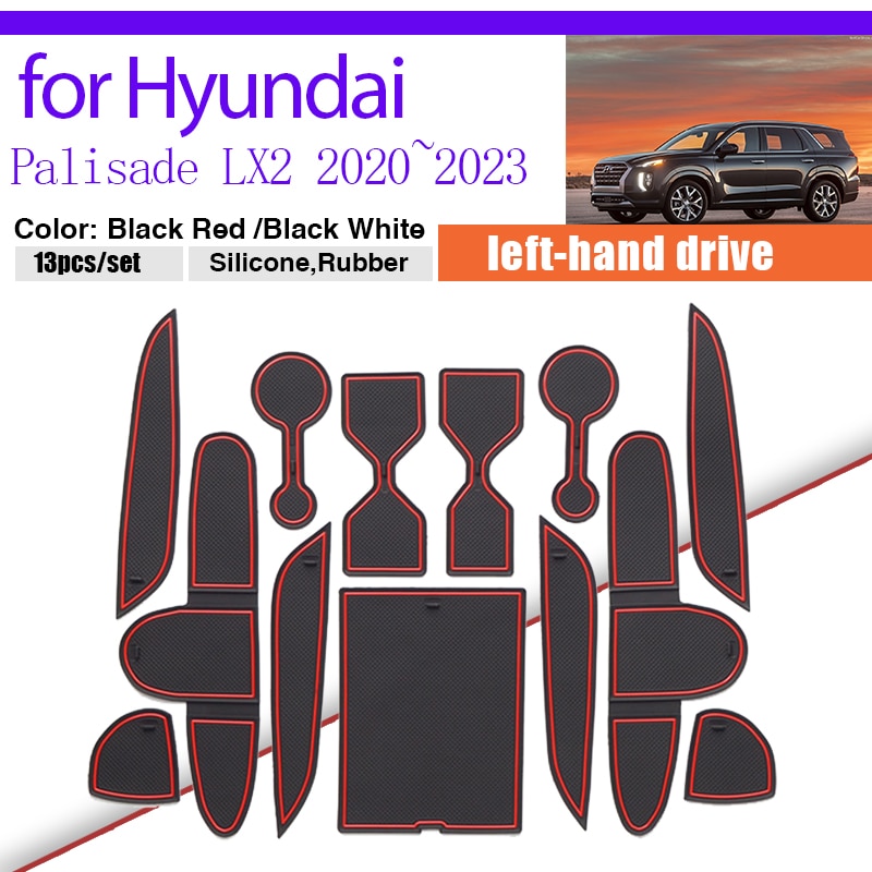 

Резиновая дверная прокладка для Hyundai Palisade LX2 2020 ~ 2023 2021 2022, пыленепроницаемый противоскользящий коврик для хранения, слот для ворот, автомобильная наклейка, коврик