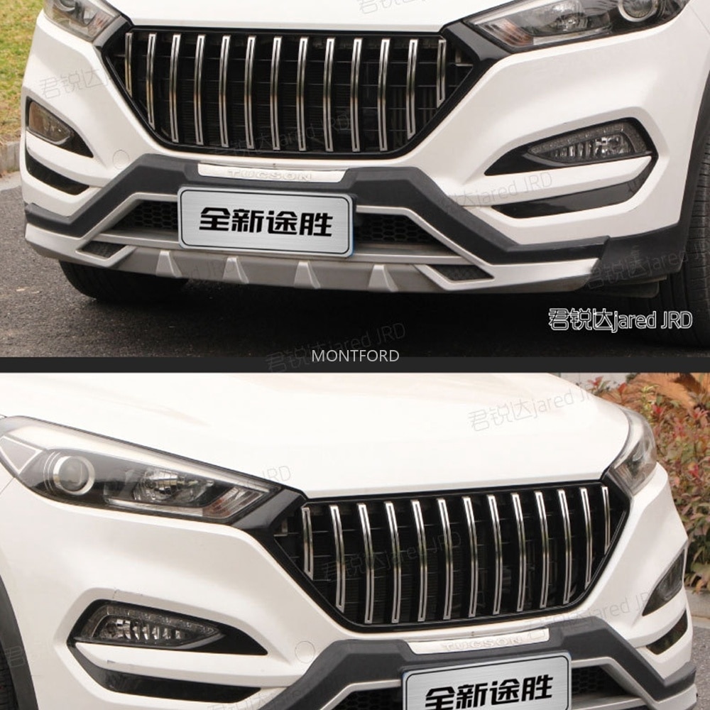 

Для 2015-2018 Hyundai New Tucson FUSION RACING решетка радиатора Передняя Маска крышка решетки черные серебряные аксессуары для стайлинга автомобиля