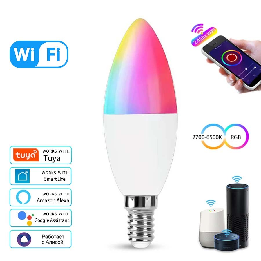 

Умная светодиодная лампа GGBEE E14 220В