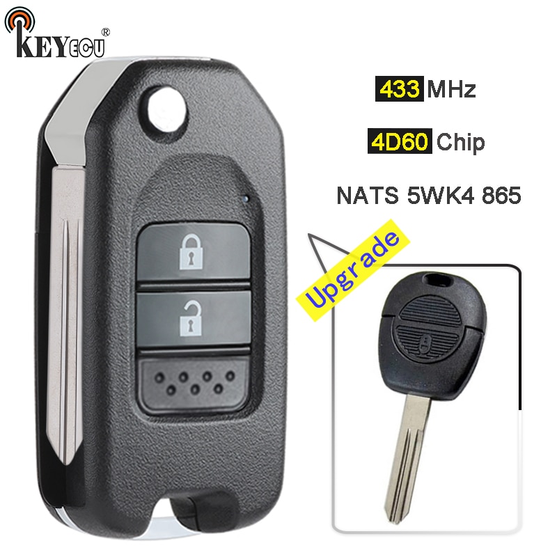 

KEYECU 433 МГц 4D60 чип NATS 5WK4 865 обновленный откидной дистанционный ключ брелок для Nissan Almera Micra первоклассный патруль X-Trail Terrano Pulsar