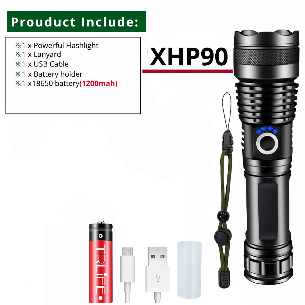 

TRLIFE Тактический фонарь XHP360-36core + COB 10400 мАч