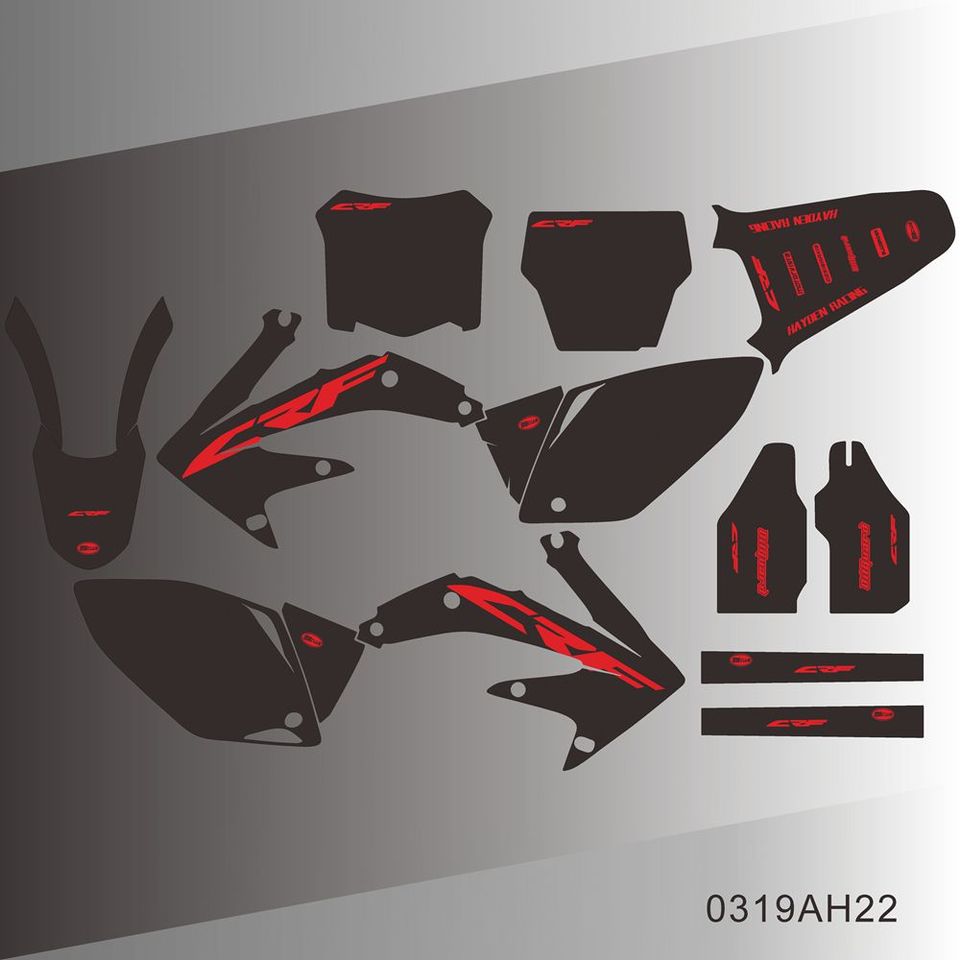 

Графические Наклейки для Honda CRF 450R CRF450R CRF 450 2005 2006 2007 2008, наклейки на задний план мотоцикла с индивидуальным номером