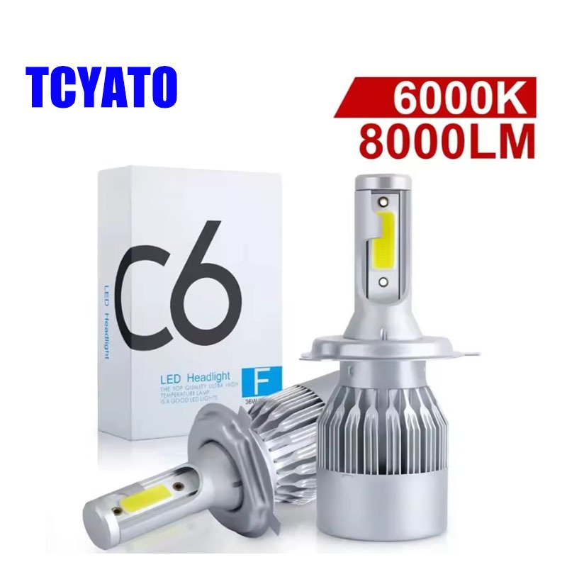 

2 Шт. C6 72W H4 Hi/Lo H7 COB LED H11 HB4 9006 Лампы Для Автомобильных Фар 12V 7200LM Автомобильные Противотуманные Фары Сигна...
