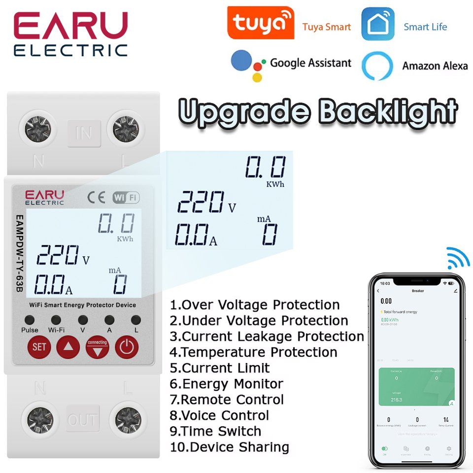 

EARUELECTRIC Автомат защиты цепей с защитой от утечки тока