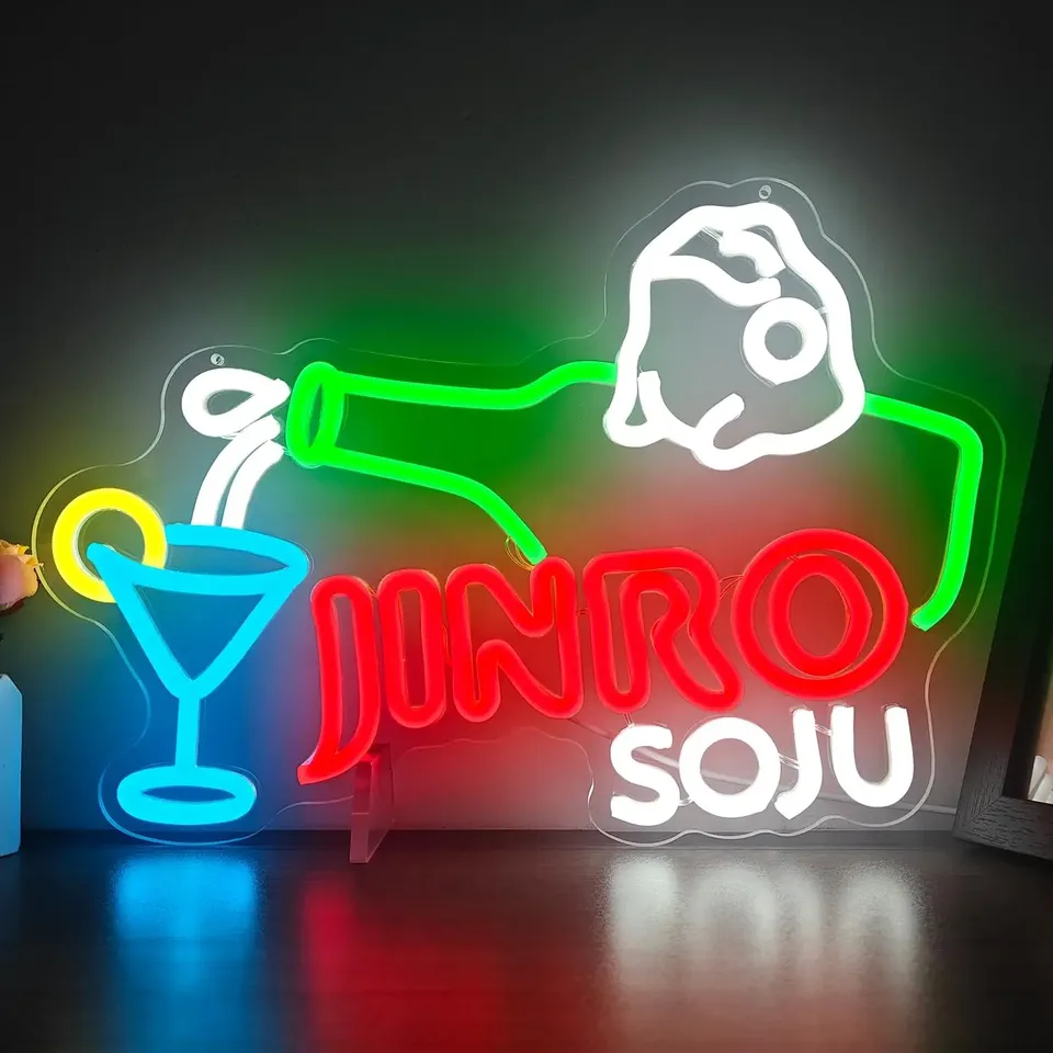 

Jinro Soju Светодиодная Неоновая Вывеска Для Украшения Стен Паба Корейская Лягушка Бар Клуб Декор Спальни Коммерческое Внутре...