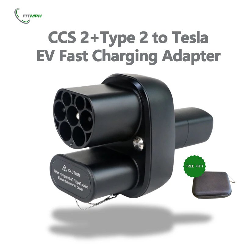 

FITMPH CCS2+ Тип 2 в NACS Преобразователь Tesla DC и AC 2-в-1 Адаптер 250 кВт для всех моделей Макс. ток 250 В 32 А Кабель для зарядки электромобилей