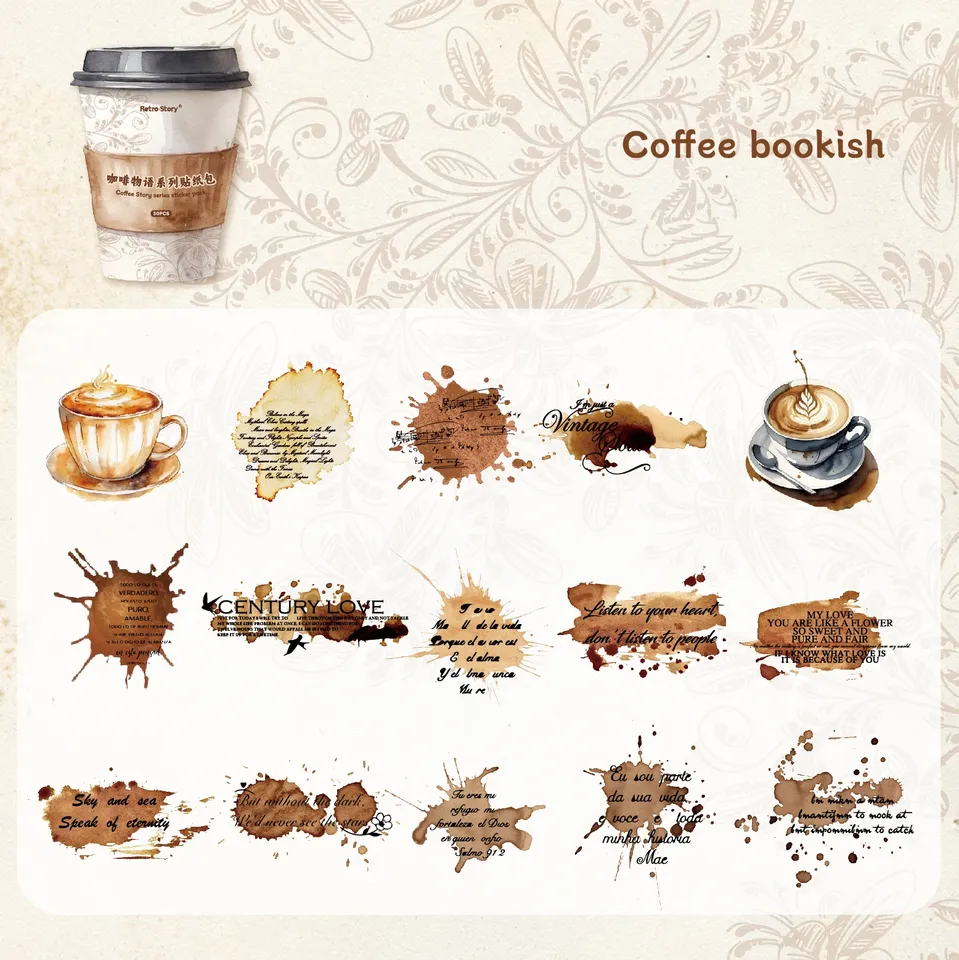 

Набор стикеров JIANWU Coffee Story Series