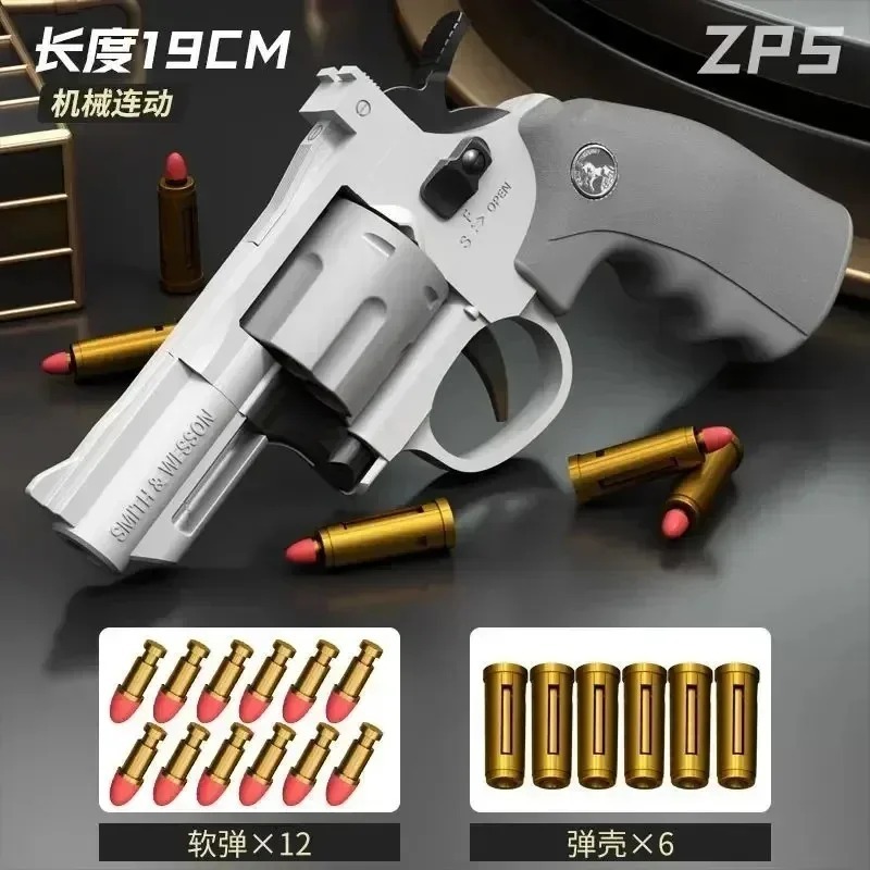 

Zp5 Magnum 357 Длинный Револьвер, Имитация Игрушечного Пистолета Для Мальчиков, Мягкая Пуля, Городская Игра