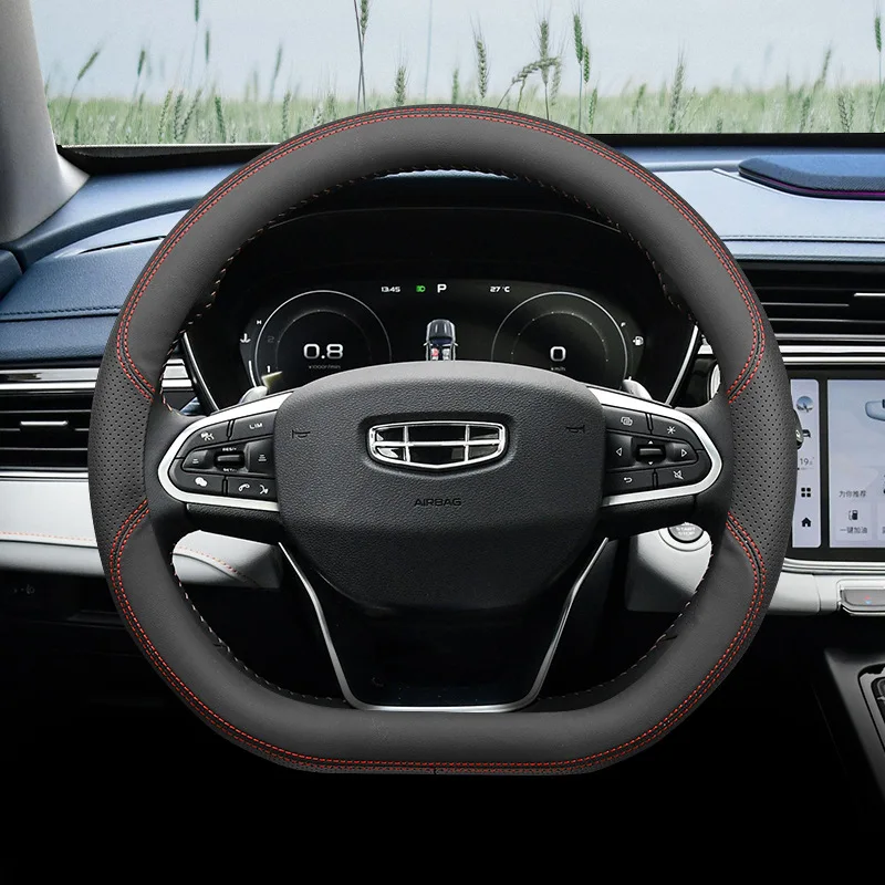 

Кожаный чехол на руль автомобиля для Geely Monjaro Okavango 2020-2024 D Тип оплетка на руль