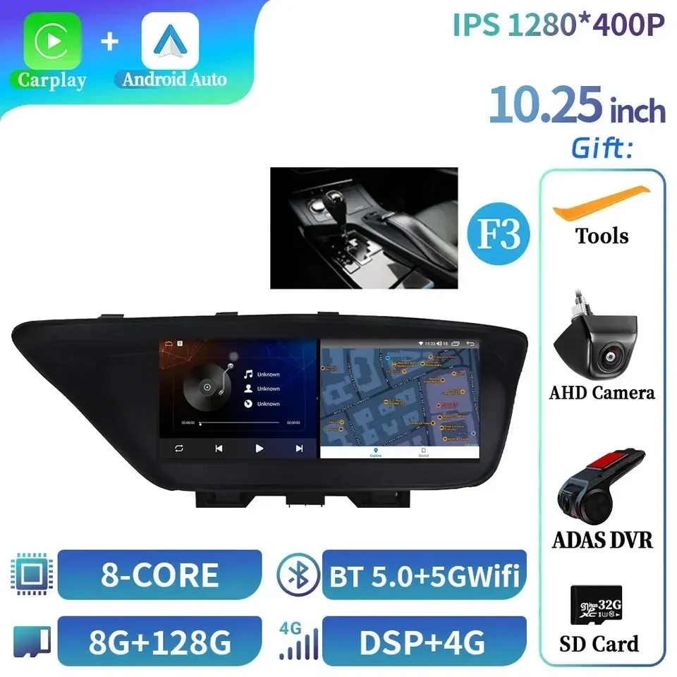 

10,25 "Android 14 для Lexus Es240 Es250 Es350 Es 300H 2013-2017 автомобильный радиоприемник мультимедийная навигация беспроводной BT Carplay 4G GPS экран