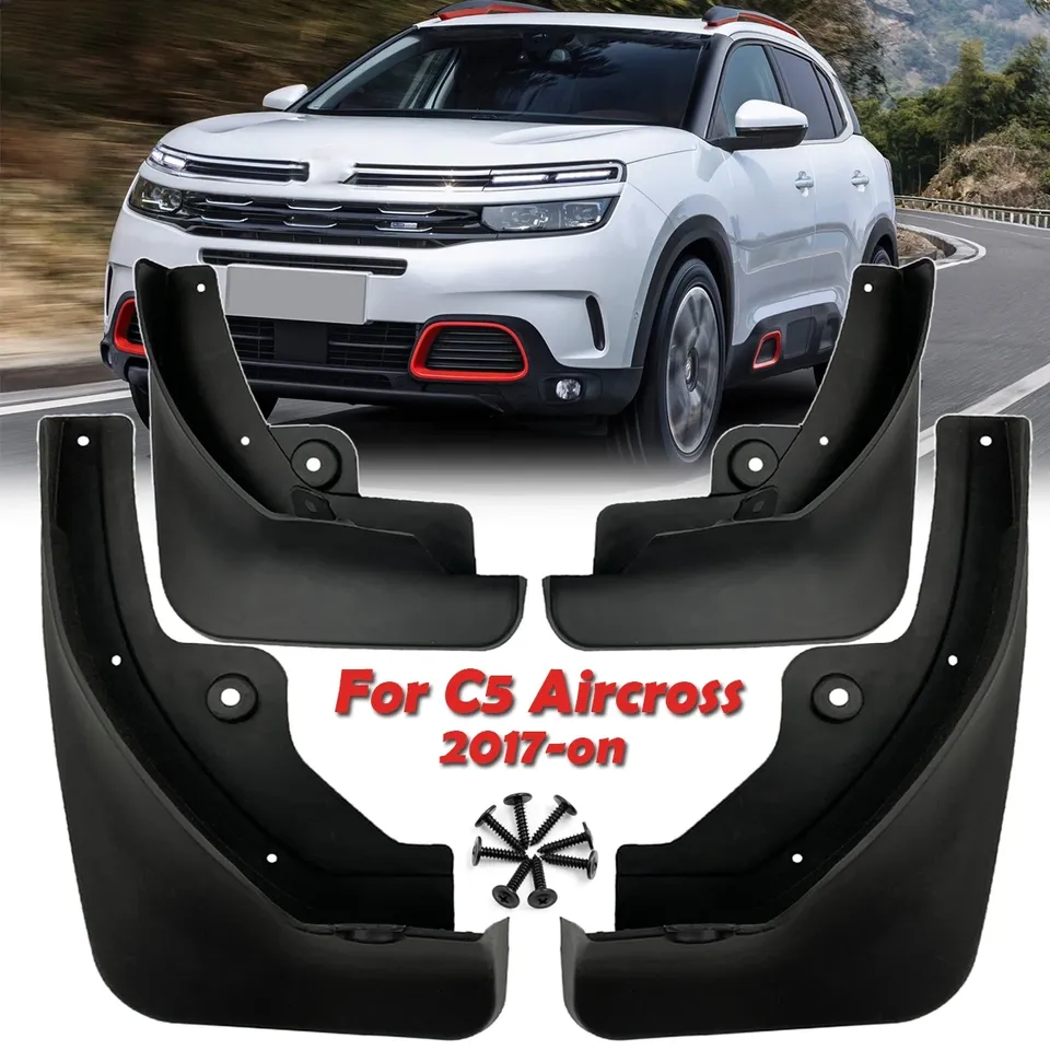 

Комплект брызговиков для Citroen C5 Aircross 2017 -on, брызговики, передние и задние щитки, перегородка, грязевые Брызговики 2018 2019 2020