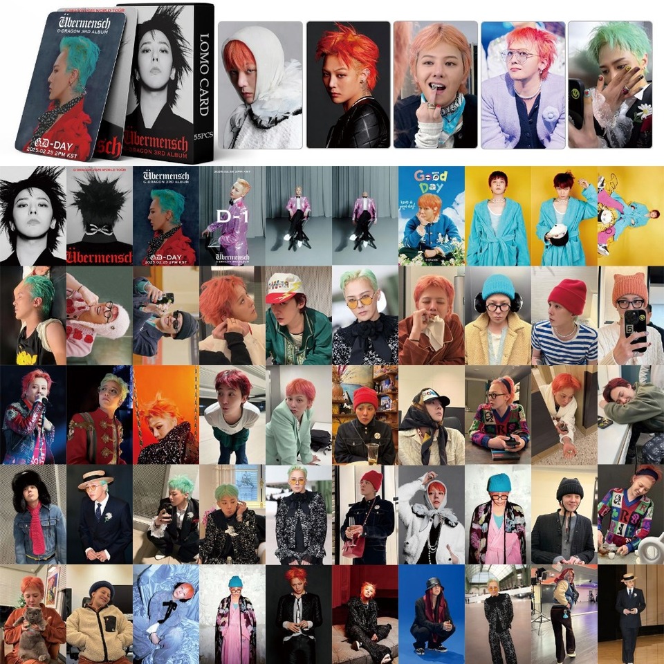 

55Pcs/set Kpop POWER G-DRAGON GD Lomo Cards New Album Ü Bermensch Small Card Photocards 2025 3rd Album HD Lomo Cards Fans Gift