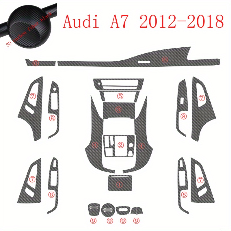 

Для Audi A7 2012-2018 внутренняя декоративная наклейка из углеродного волокна, защитная пленка для центральной консоли, виниловая декоративная наклейка