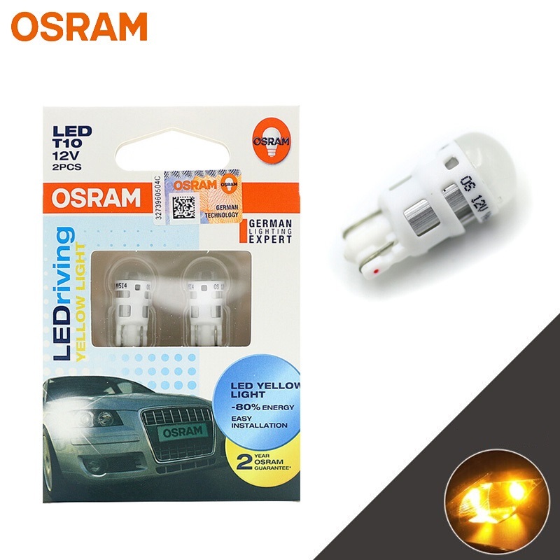 

OSRAM LEDriving Стандартный фонарь T10 WY5W желто-Янтарный 12 в 1 Вт автомобильный фонарь поворота Задний Свет оригинальные боковые габаритные огни 2880YE