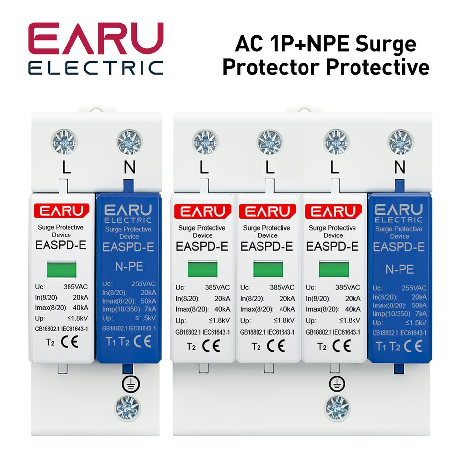 

2P 4P AC SPD 1P + NPE 20KA 40AK 50KA T1 T2 275 В 385 В Домашний сетевой фильтр Защитное устройство низкого напряжения