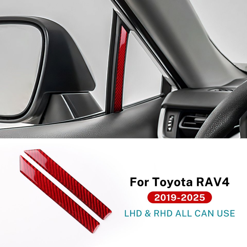

Для Toyota RAV4 XA50 2019 2020 2021 2022 2023 2024 2025 LHD RHD автомобильная декоративная полоса на стойки из настоящего мягкого углеродного волокна, наклейка