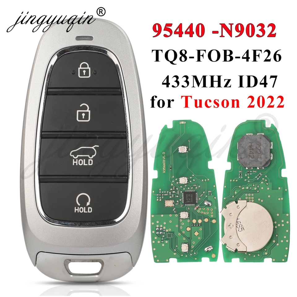 

Смарт-ключ jingyuqin 95440-N9032 для Hyundai Tucson 2022, 4 кнопки, 433 МГц, HITAG 3 ID47, БЕСКЛЮЧЕВОЙ пульт управления