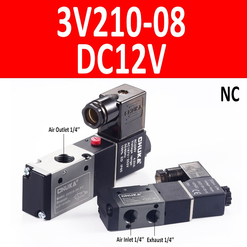 

Пневматический электромагнитный клапан 3V110 06 3V210 08 AC220V DC12V 24V
