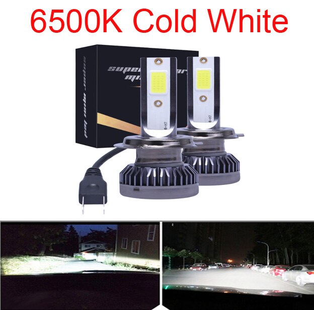 

2 шт. H7 автомобильные фары светодиодные 12000LM 80W Mini H1 H4 H8 H9 H11 комплект фар 9005 HB3 9006 HB4 авто противотуманные фары 6000K 12V свет