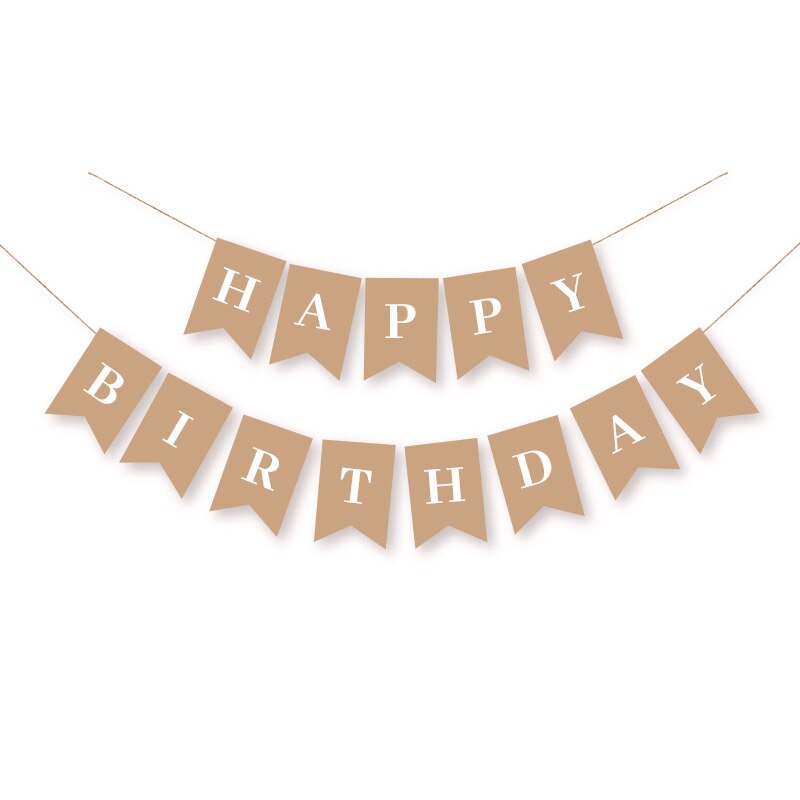 

Флаг из крафт-бумаги "Happy Birthday"