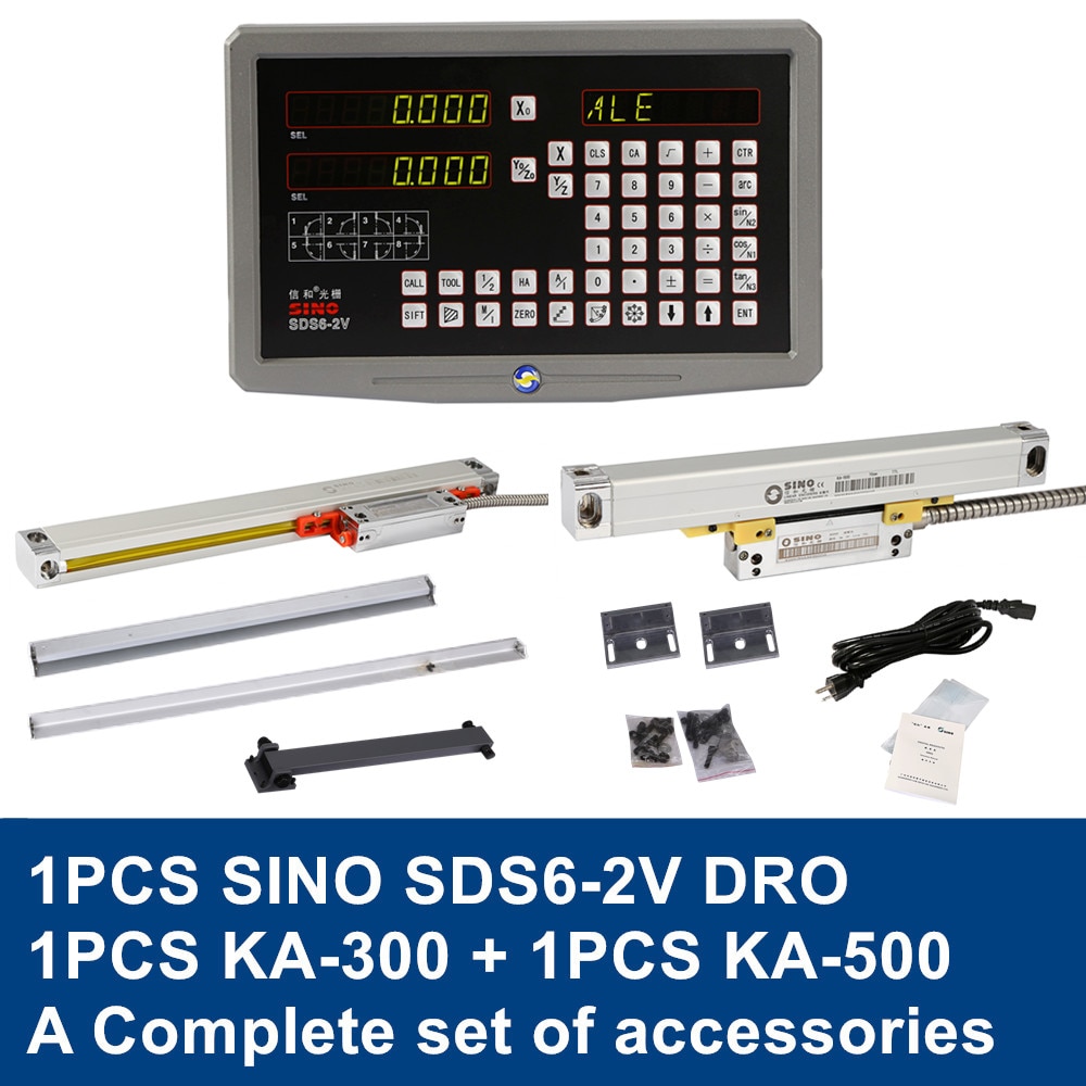 

Sino SDS6-2V Цифровой индикатор 2 оси с линейкой KA-300 и датчиком KA-500