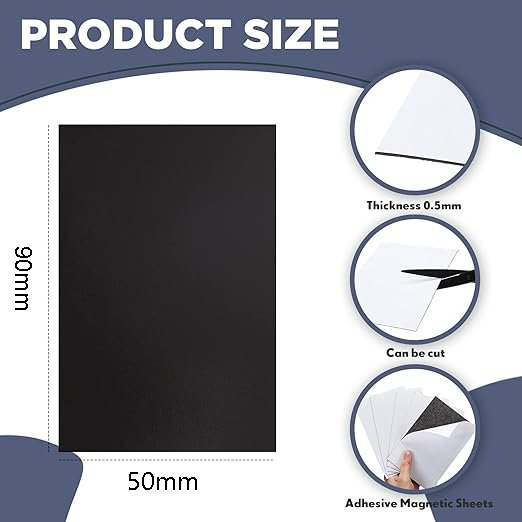 

Магнитные листы самоклеящиеся U-JOVAN 90x50/100x150 мм